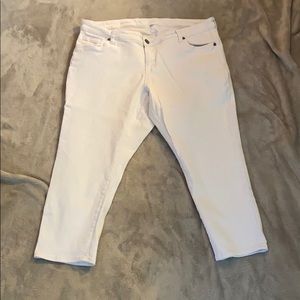 KUT from the Kloth white Bardot crop skinny bf